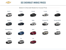 Tablet Screenshot of chevroletinvoiceprices.net